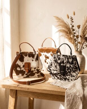 Round Rock Cowhide Handbag